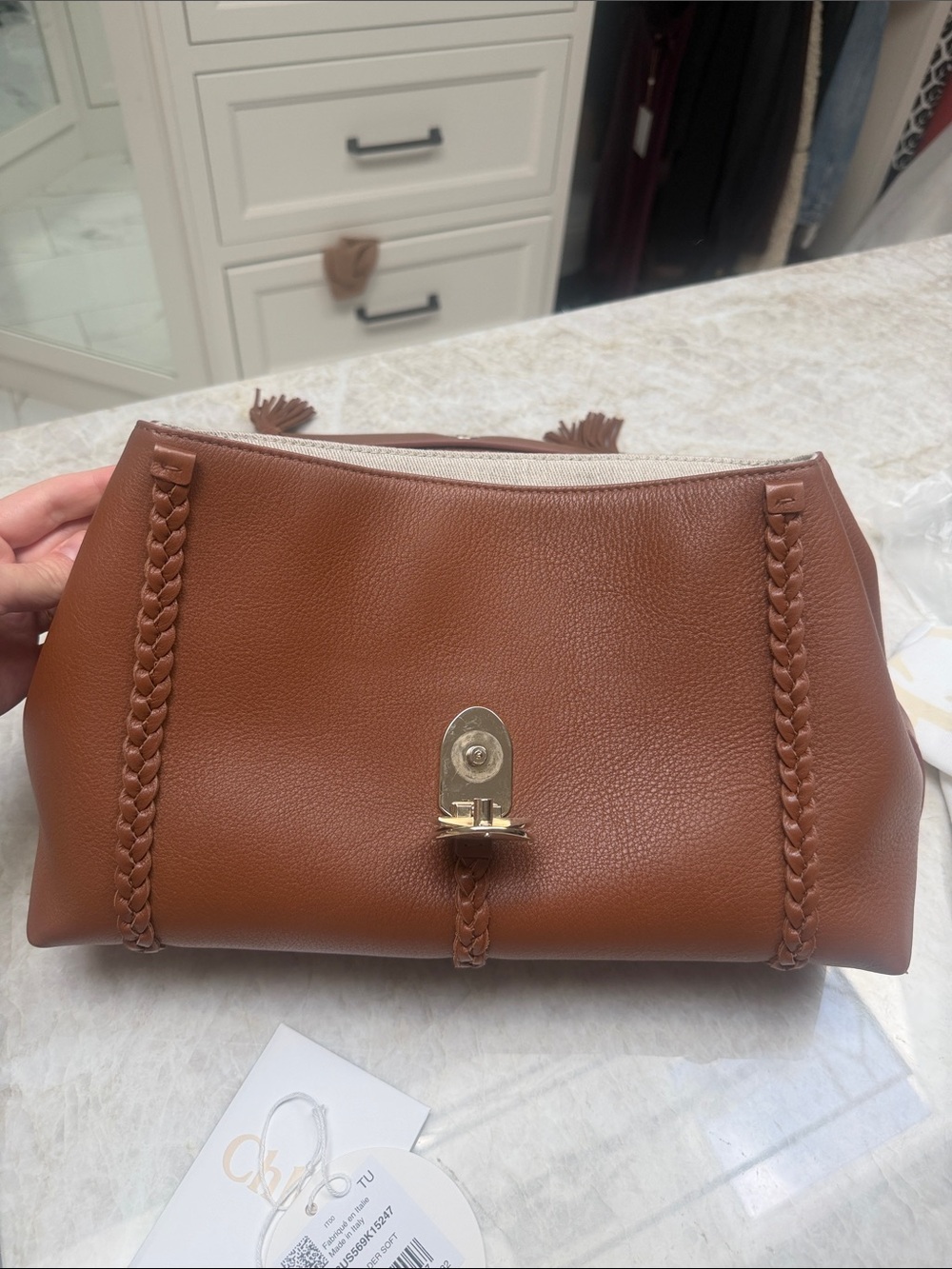 Chloé Penelope Medium Caramel Brown Leather Shoulder Crossbody Bag - Picture 6 of 7